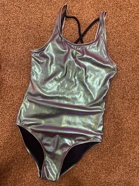 Justice Metallic Iridescent Purple One-Piece Bodysuit